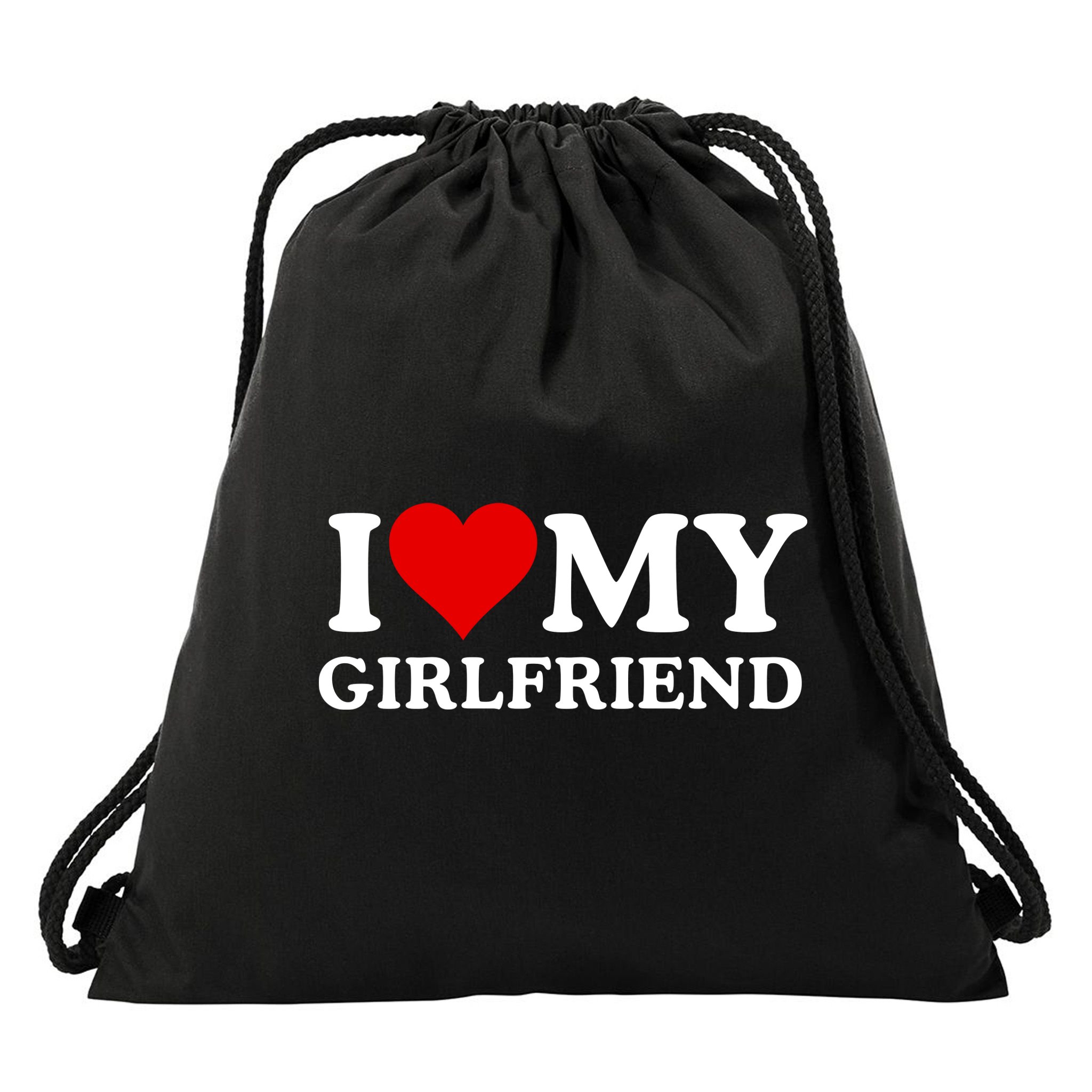 Funny I Love My Girlfriend I Love My Girlfriend I Heart My Girlfriend Drawstring Bag