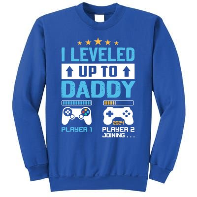 Funny I Leveled Up To Daddy 2024 Video Gamer Soon To Be Dad Gift Sweatshirt