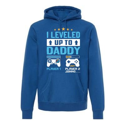 Funny I Leveled Up To Daddy 2024 Video Gamer Soon To Be Dad Gift Premium Hoodie