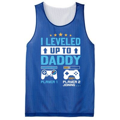 Funny I Leveled Up To Daddy 2024 Video Gamer Soon To Be Dad Gift Mesh Reversible Basketball Jersey Tank