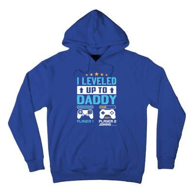 Funny I Leveled Up To Daddy 2024 Video Gamer Soon To Be Dad Gift Tall Hoodie