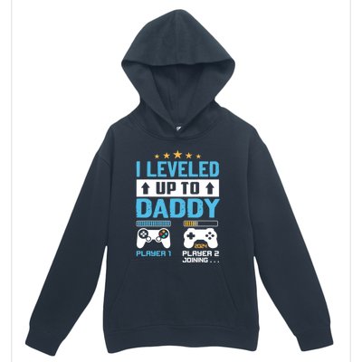 Funny I Leveled Up To Daddy 2024 Video Gamer Soon To Be Dad Gift Urban Pullover Hoodie