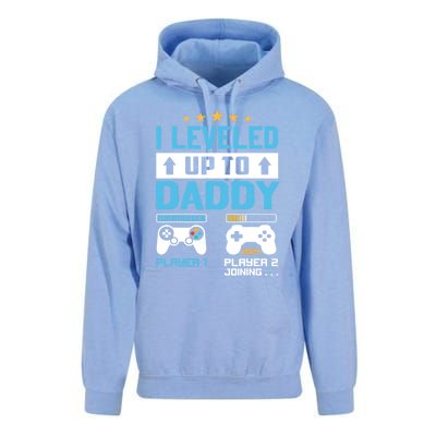 Funny I Leveled Up To Daddy 2024 Video Gamer Soon To Be Dad Gift Unisex Surf Hoodie