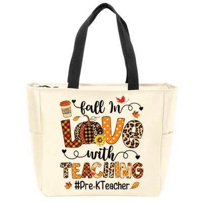 Fall In Love With Teaching PreK Teacher Thanksgiving Zip Tote Bag