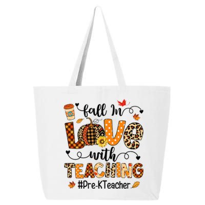 Fall In Love With Teaching PreK Teacher Thanksgiving 25L Jumbo Tote