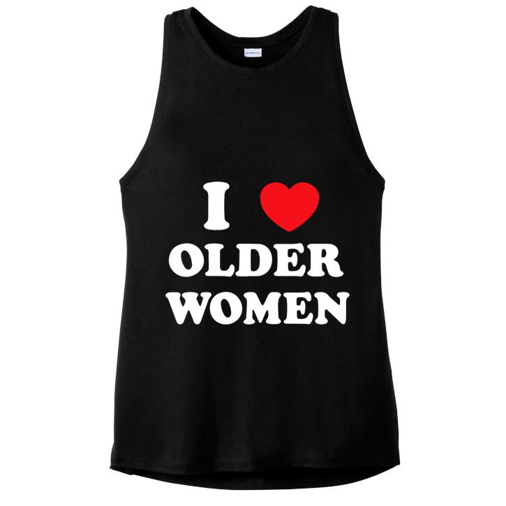 Funny I Love Older Women Heart Hot Moms Ladies PosiCharge Tri-Blend Wicking Tank