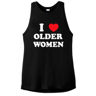 Funny I Love Older Women Heart Hot Moms Ladies PosiCharge Tri-Blend Wicking Tank