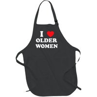 Funny I Love Older Women Heart Hot Moms Full-Length Apron With Pockets