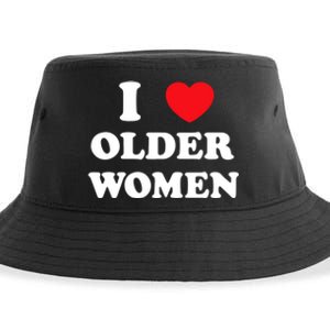 Funny I Love Older Women Heart Hot Moms Sustainable Bucket Hat