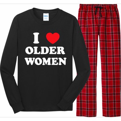 Funny I Love Older Women Heart Hot Moms Long Sleeve Pajama Set