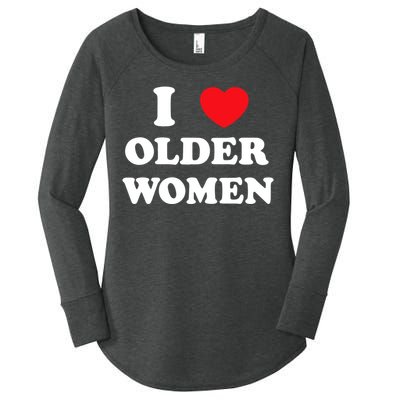 Funny I Love Older Women Heart Hot Moms Women's Perfect Tri Tunic Long Sleeve Shirt