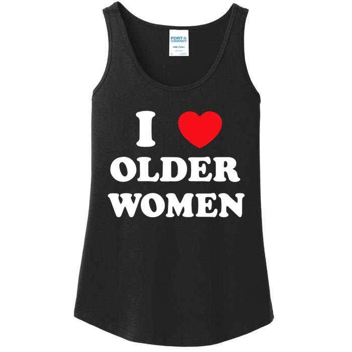 Funny I Love Older Women Heart Hot Moms Ladies Essential Tank