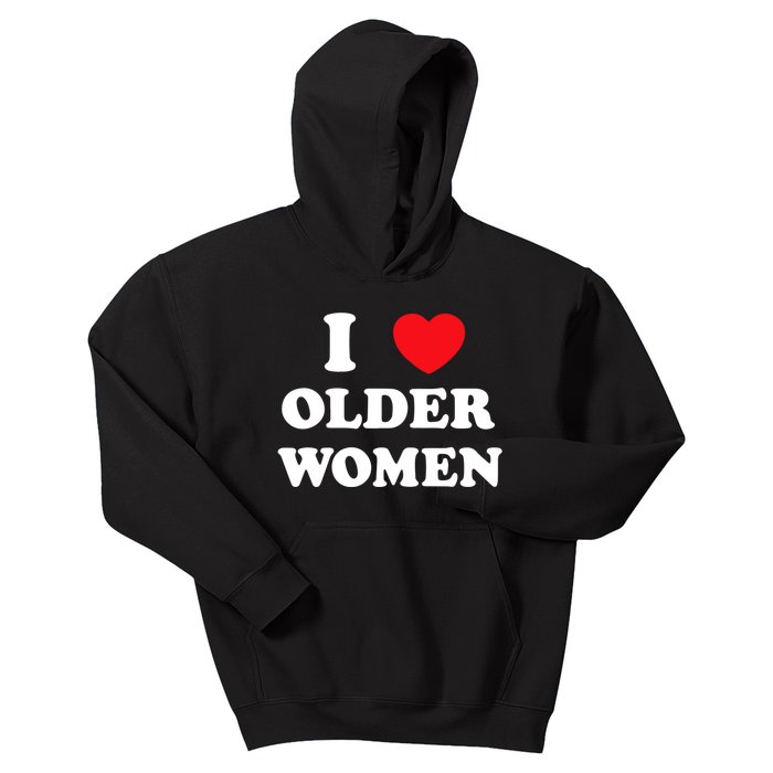 Funny I Love Older Women Heart Hot Moms Kids Hoodie