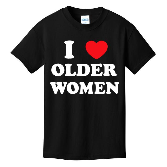 Funny I Love Older Women Heart Hot Moms Kids T-Shirt