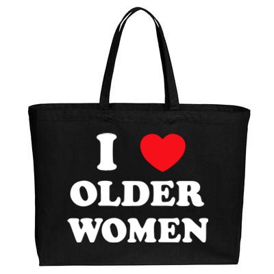 Funny I Love Older Women Heart Hot Moms Cotton Canvas Jumbo Tote