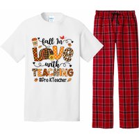 Fall In Love With Teaching Pre K Teacher Thanksgiving Pajama Set