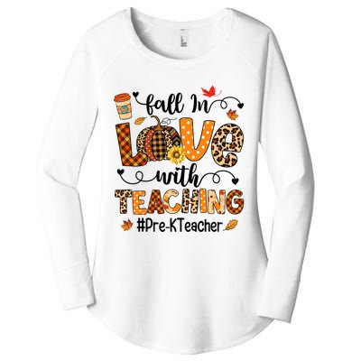 Fall In Love With Teaching Pre K Teacher Thanksgiving Women's Perfect Tri Tunic Long Sleeve Shirt