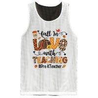 Fall In Love With Teaching Pre K Teacher Thanksgiving Mesh Reversible Basketball Jersey Tank