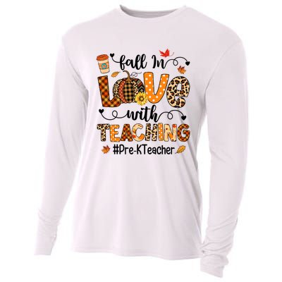 Fall In Love With Teaching Pre K Teacher Thanksgiving Cooling Performance Long Sleeve Crew