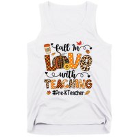 Fall In Love With Teaching Pre K Teacher Thanksgiving Tank Top