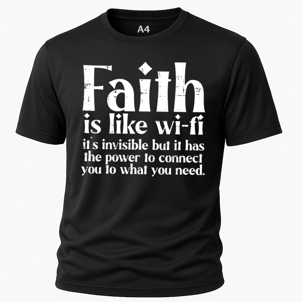 Faith Is Like Wifi God Jesus Religious Funny Christian Cooling Performance Crew T-Shirt