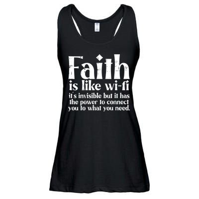 Faith Is Like Wifi God Jesus Religious Funny Christian Ladies Essential Flowy Tank