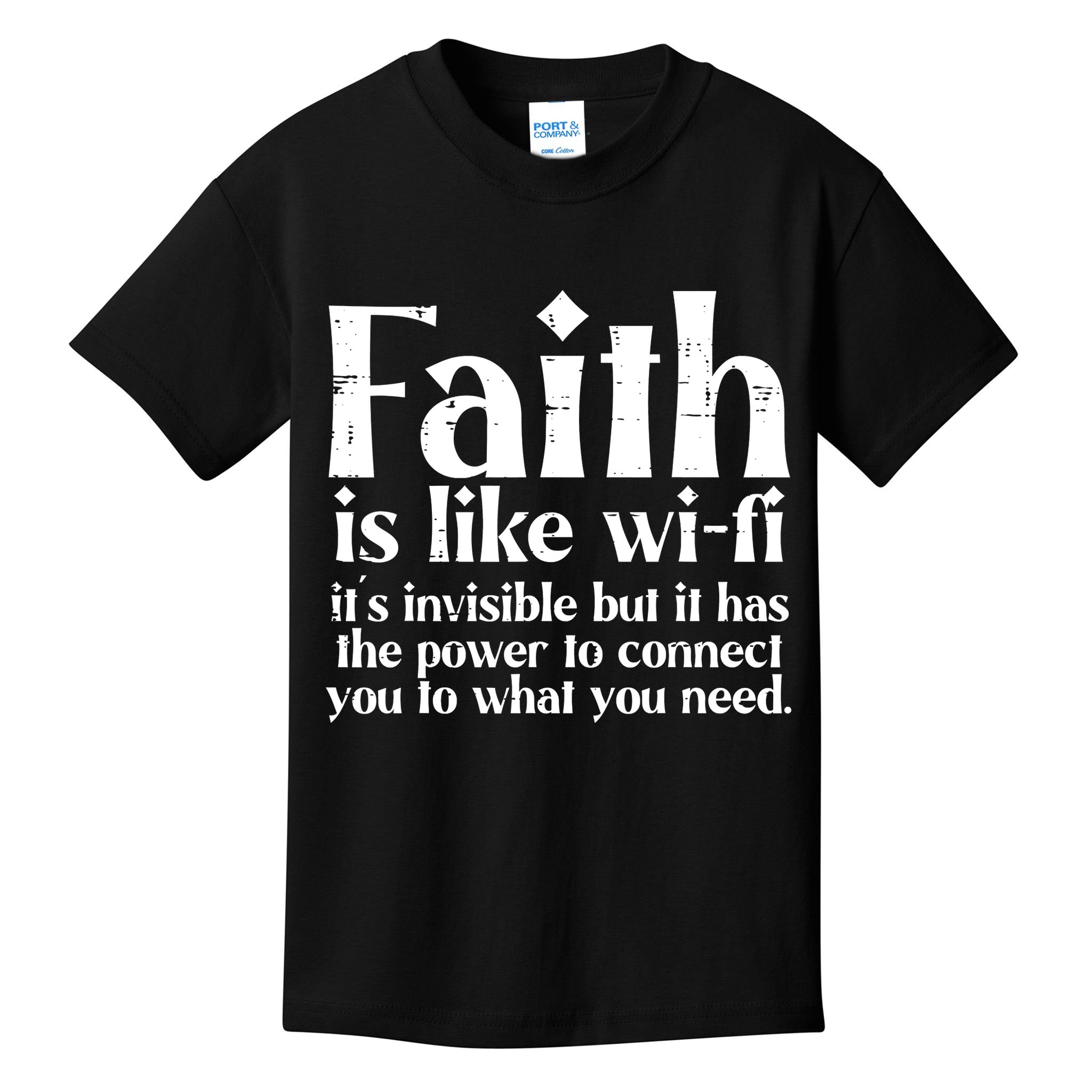 Faith Is Like Wifi God Jesus Religious Funny Christian Kids T-Shirt
