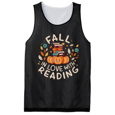 Fall In Love With Reading Book Autumn Pumpkins And Teachers Mesh Reversible Basketball Jersey Tank