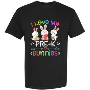 Funny I Love My Pre-K Bunnies teacher Easter Bunny Egg Garment-Dyed Heavyweight T-Shirt