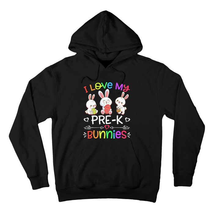 Funny I Love My Pre-K Bunnies teacher Easter Bunny Egg Hoodie