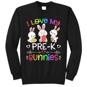 Funny I Love My Pre-K Bunnies teacher Easter Bunny Egg Sweatshirt