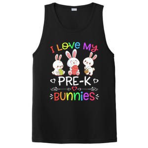 Funny I Love My Pre-K Bunnies teacher Easter Bunny Egg PosiCharge Competitor Tank