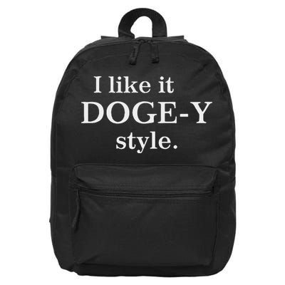 Funny I Like It Doge Y Style Design 16 in Basic Backpack