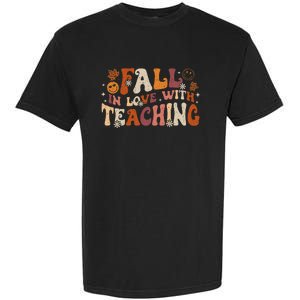 Fall In Love With Teaching Autum Thanksgiving Fall Teacher Garment-Dyed Heavyweight T-Shirt