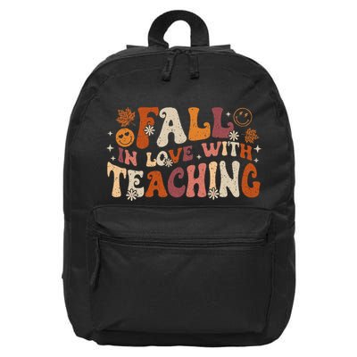 Fall In Love With Teaching Autum Thanksgiving Fall Teacher 16 in Basic Backpack