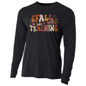 Fall In Love With Teaching Autum Thanksgiving Fall Teacher Cooling Performance Long Sleeve Crew