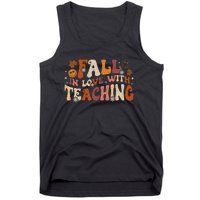 Fall In Love With Teaching Autum Thanksgiving Fall Teacher Tank Top