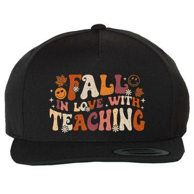 Fall In Love With Teaching Autum Thanksgiving Fall Teacher Wool Snapback Cap