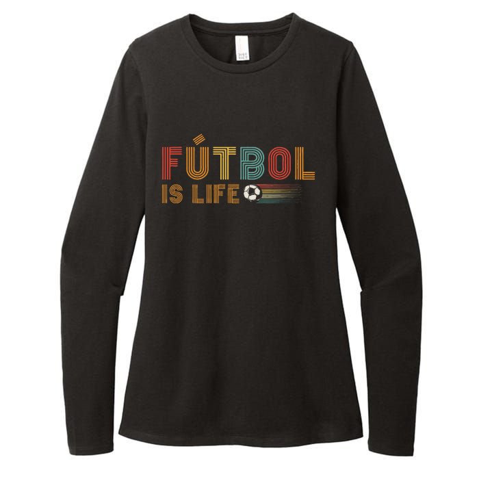 Futbol Is Life Football Lover Soccer Funny Vintage Womens CVC Long Sleeve Shirt