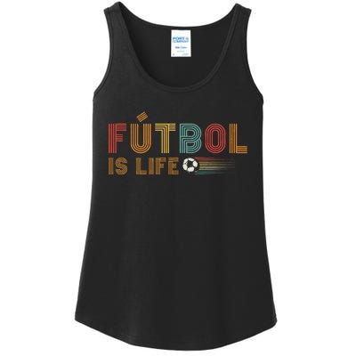 Futbol Is Life Football Lover Soccer Funny Vintage Ladies Essential Tank