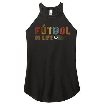 Futbol Is Life Football Lover Soccer Funny Vintage Women's Perfect Tri Rocker Tank