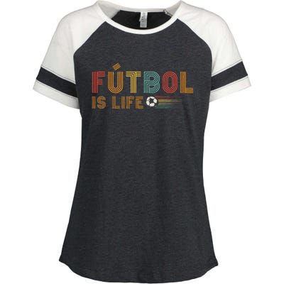 Futbol Is Life Football Lover Soccer Funny Vintage Enza Ladies Jersey Colorblock Tee