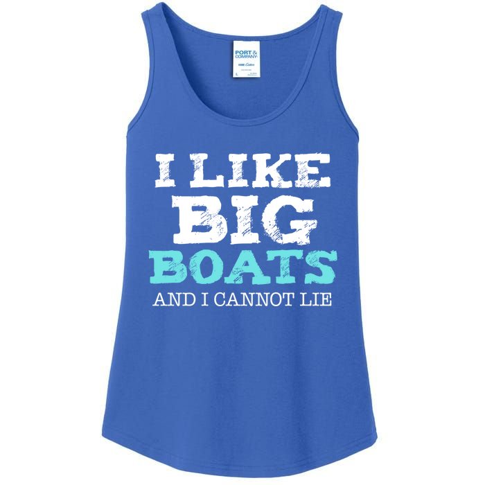 Funny I Like Big Boats And I Cannot Lie Cruise Boating Gift Ladies Essential Tank