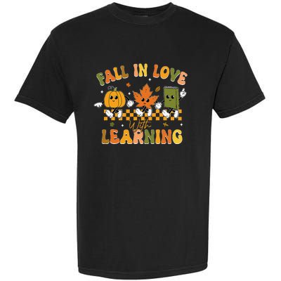 Fall In Love With Learning Retro Pumpkin Thanksgiving Garment-Dyed Heavyweight T-Shirt