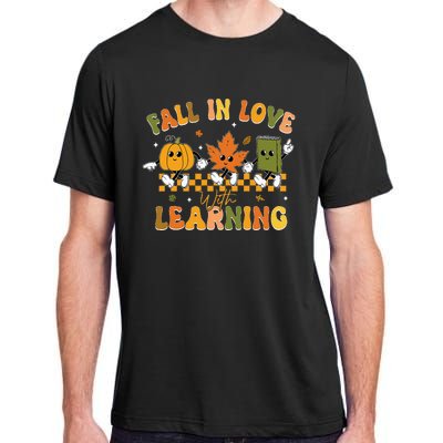 Fall In Love With Learning Retro Pumpkin Thanksgiving Adult ChromaSoft Performance T-Shirt