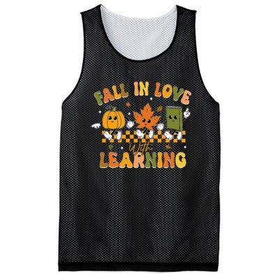 Fall In Love With Learning Retro Pumpkin Thanksgiving Mesh Reversible Basketball Jersey Tank