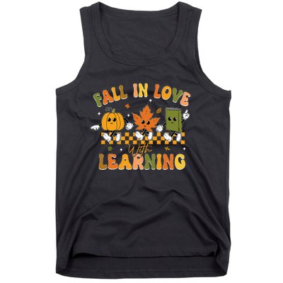 Fall In Love With Learning Retro Pumpkin Thanksgiving Tank Top