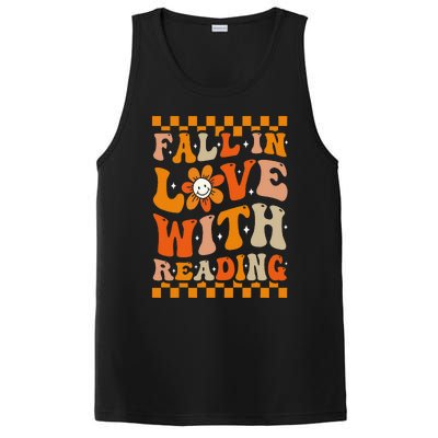 Fall In Love With Reading Books Groovy Thanksgiving Teacher PosiCharge Competitor Tank