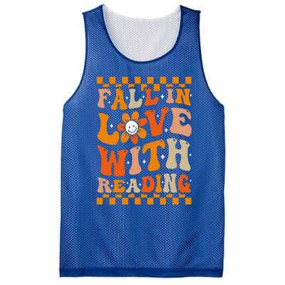 Fall In Love With Reading Books Groovy Thanksgiving Teacher Mesh Reversible Basketball Jersey Tank