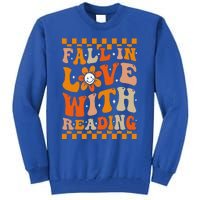 Fall In Love With Reading Books Groovy Thanksgiving Teacher Tall Sweatshirt